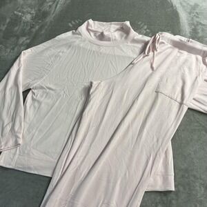 Softies Pajama Set Size 2X 3X Pink Jersey Mock Neck Drawstring Pockets Lounge